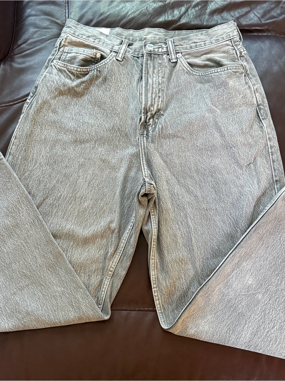H&M Men's Washed Light Gray Relaxed Jeans